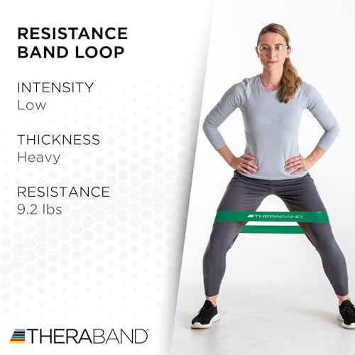 THERABAND Resistance Band Loop, Exercise, Workout, Physical Therapy, Green - color: Green - Heavy, size: 12 Inch