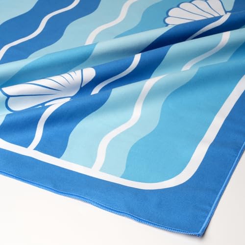 Eunzel 2 Pack Microfiber Beach Towel, Quick Dry Travel Towel Large Sand Free Towel for Beach, Camping, Swim Pool, Gym, Sports& Yoga 71"x32", Golden Coast/Azure Tide Set - color: Golden Coast & Azure Tide Set
