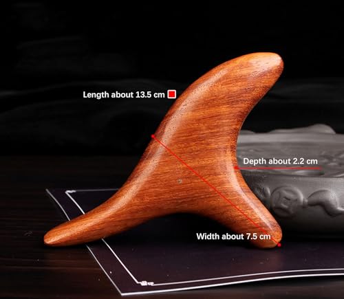Broman Reflexology Tools, Wood Therapy Massage Tools, Widely Used as Head Neck Hand Waist Calf Leg Foot Massager, Small Tool but High Usefulness – Wing Shape Massager - color: Rosewood