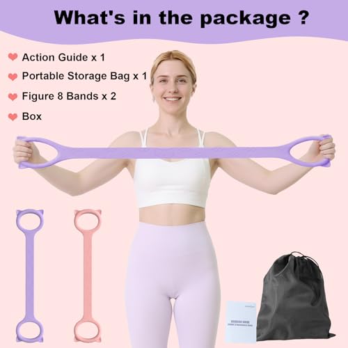 2 Packs Figure 8 Resistance Bands + 3 Packs Extended Vision Bands