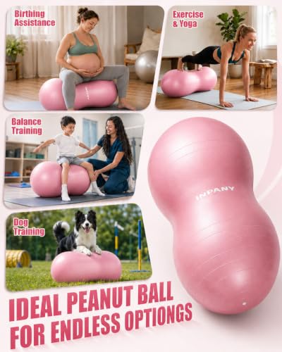 INPANY Peanut Exercise Ball for Labor, Physical Therapy & Fitness - color: Pink