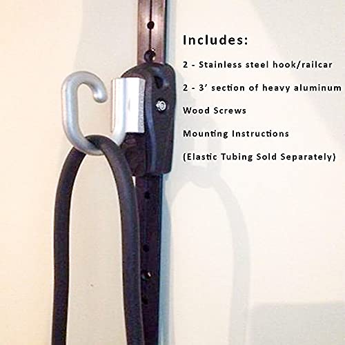Kinetic Bands Space Saver Gym Resistance Bands Exercise Equipment for at Home Fitness Workout | Resistance Band Wall Anchor with 2 Rails, 2 Rail Cars - style: Without Resistance Bands