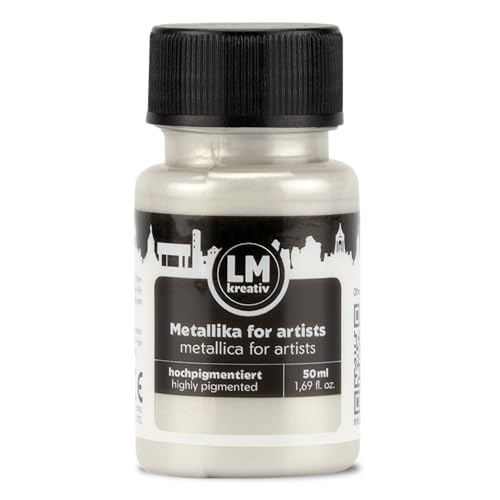Metallic Acrylic Paint 1.69 fl oz - White - Premium Metallic Paint for Artists and Crafters. High Coverage, Lightfast & Durable. Ideal for Canvas, Wood, Ceramic & More - color: White