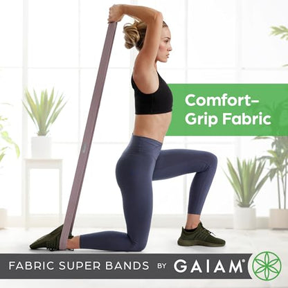Gaiam Fabric Resistance Bands, 3-Pack (Light/Medium/Heavy)