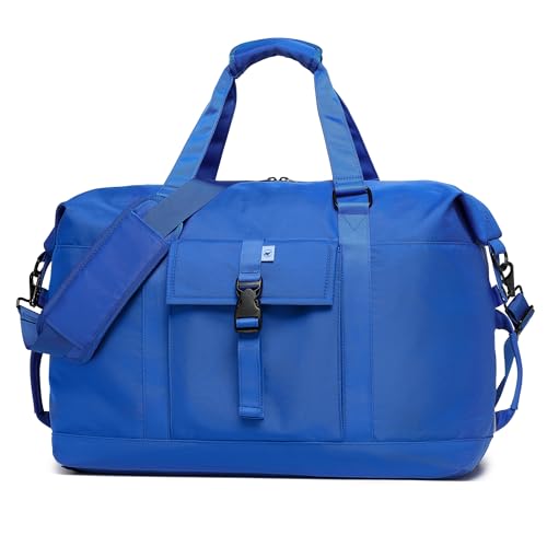 SUNNY BIRD Duffel with Utility Pouch, 40L Weekender Overnight Bag with Shoe Compartment for Travel and Sports (Blue) - color: Blue