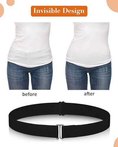 SATINIOR Invisible Stretch Belt Flat - color: Black, Brown, Dark Blue, White