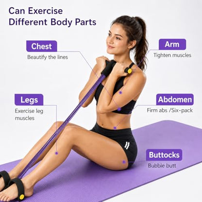 Pedal Resistance Bands with Handles - color: Black