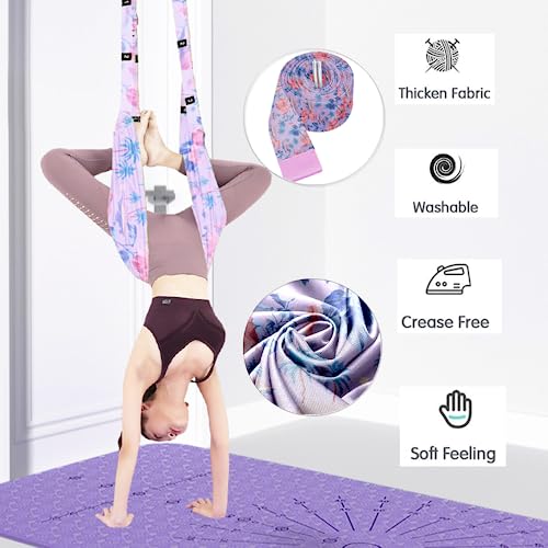 TOCO FREIDO Waist Back Leg Stretch Strap/Yoga Fitness Band, Leg Stretching Assist Trainer, Yoga Stretcher, Back Bend Split Inversion Strap for Fitness, Dance, Ballet, Gymnastics - color: rainforest