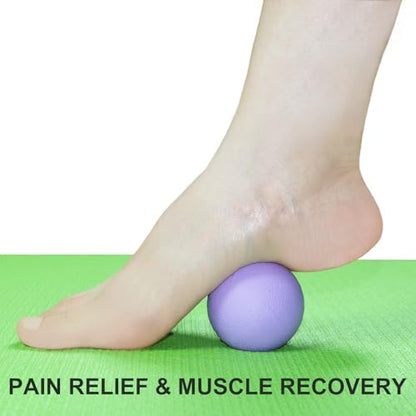Hard Lacrosse Ball Massage Ball Therapy. Firm Trigger Point Massager Tool for Deep Tissue Yoga Physiotherapy Myofascial Release Muscle Relax Plantar Fasciitis Pain Relief (2 Pack) (Purple) | For Trigger Point Deep Tissue Myofascial Release Muscle Relax Pl