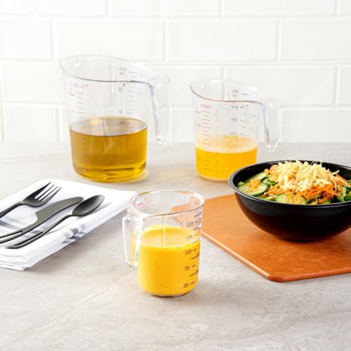 Restaurantware Clear Plastic Cup Measuring Cup, 3.8 x 3 x 3.8 In - size: 3.75" × 3.00" × 3.75"