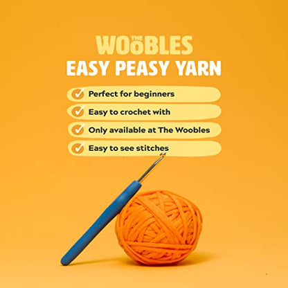 The Woobles Crochet Kit for Beginners (Bjørn the Narwhal) | As seen on Shark Tank, Kit includes: Easy Peasy Yarn, pre-started piece, hook, safety eyes, stuffing, video tutorials - color: Blue