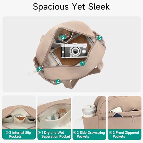 Handbag for Women Yoga Bag Large Capacity Yoga Pad Buckle with Shoe Compartment Water Bottle Sports Gym Bag Travel - color: D04-1 Khaki