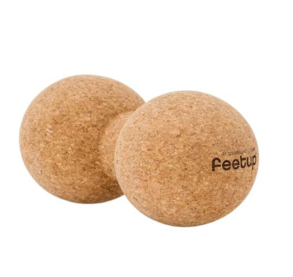 FeetUp – Peanut Massage Ball, Double Massage Ball for Neck, Back, and Legs; Ideal for Muscle Massage, Trigger Points, Yoga Therapy; Pure Cork Balls for Deep Massage