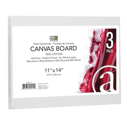 Art Advantage 11-Inch by 14-Inch Canvas Board, 3-Pack (1230-11) - size: 11-inch x 14-inch, 3 Pack