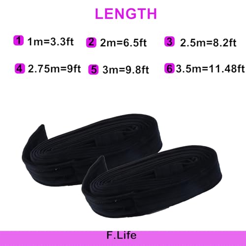 Aerial Straps Velvet Covers with Wrist Lockers, and Carabiners Straps Loop for Aerial Dance,Acrobtic Circus Props - color: Black, size: 6FT(2m)