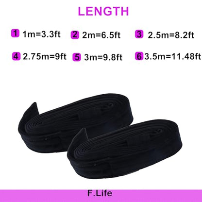 Aerial Straps Velvet Covers with Wrist Lockers, and Carabiners Straps Loop for Aerial Dance,Acrobtic Circus Props - color: Black, size: 6FT(2m)