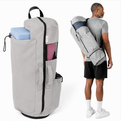 MAGNILAY Expandable Yoga Mat Bag, Adjustable Strap, Black, Large - color: Cool Grey