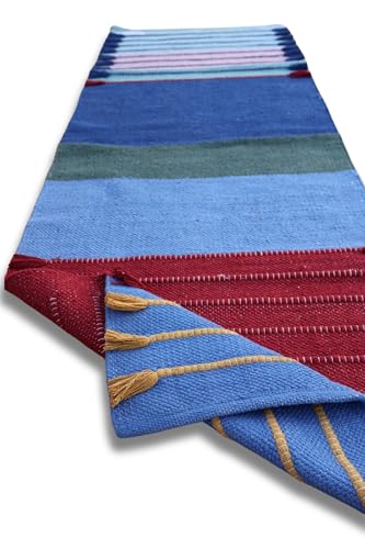 Jaipur Art & Rugs Cotton Yoga Rug - Eco-Friendly Hand-Woven Thick Mat (24”x72”x5mm) for Everyday Fitness at Home - Comfortable & Extra-Long - color: Multicolor 4