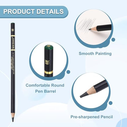 PATIKIL 12Pcs Drawing Pencils for Sketching, Hard Refill Sketch Pencils for Drawing, Graphite Art Pencil Set Professional Resistant Lead for Painting Shading Artist Office Supplies - size: Hard