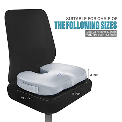 WAOAW Seat Cushion, Office Chair Cushions Butt Pillow for Long Sitting, Memory Foam Chair Pad for Back, Coccyx, Tailbone Pain Relief (Grey) - color: Grey