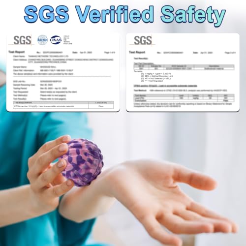 Deep Tissue Massage Ball for Exercise & Recovery - SGS Certification - Targets Back, Shoulder, Legs&Feet - Relieves Muscle Knots, Joint Pain&Tightness, Pressure Point Therapy- Myofascial Release Ball - color: Pink&purple, size: 1-Pack | 2.8-inch