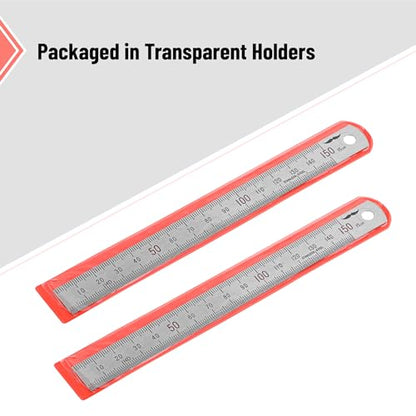Mr. Pen- Machinist Ruler, 2 Pack, 150mm, Stainless Steel Imperial | Precision Measuring Tool, 0.5mm Graduation for Engineering, Carpentry, Drafting, Office, School - style: 150 mm, 2 Pack