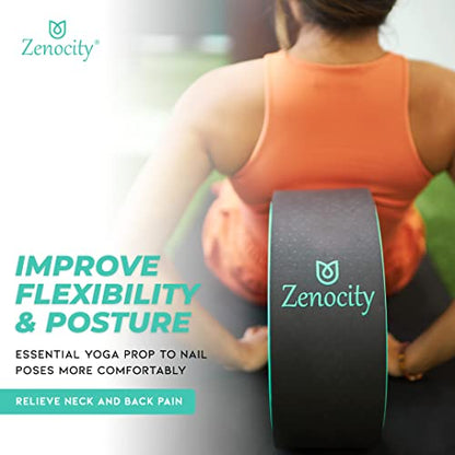 Yoga Back Roller - Yoga Wheel for Stretching and Back Pain Relief - Back Stretcher - Foam Roller - Balance Accessory for Stretching - Thick Padding for Comfort - Improve Flexibility