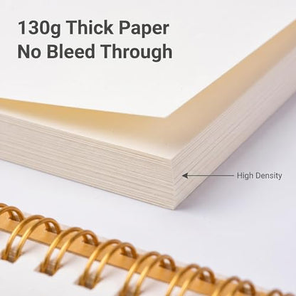 Sketch Book for Kids 8.27 x 11.4 Inch Hardcover Spiral Bound Sketch Pad, 60 Sheets 130gsm Thick Paper, Art Drawing Book for Children Sketch Book（ 1PCS） - color: Cloud
