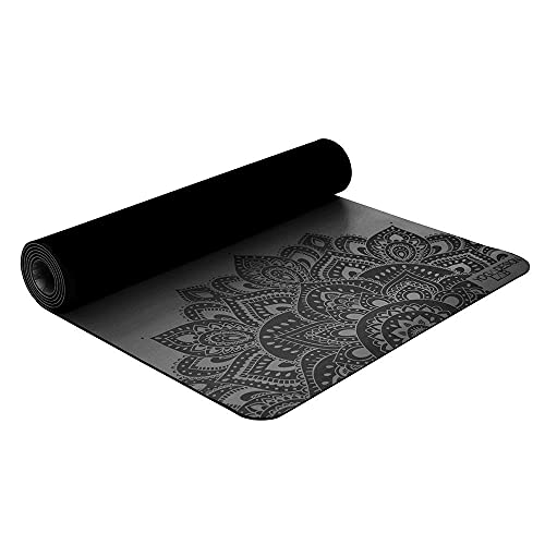 YOGA DESIGN LAB | The Infinity Mat | Luxurious Non-Slip Design Provides Unparalleled Grip to Support and Align You Beautifully | Eco-Friendly | w/Carrying Strap! - color: Mandala Charcoal, size: 5mm