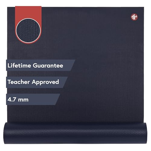 Manduka PROlite Yoga Mat 4.7mm | Lifetime Durability | Hygienic Construction | Teacher Approved - color: Midnight, size: 79" x 24"
