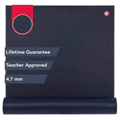 Manduka PROlite Yoga Mat 4.7mm | Lifetime Durability | Hygienic Construction | Teacher Approved - color: Midnight, size: 79" x 24"