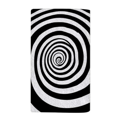 Abstract Geometric Radial Line Black Beach Towel Spiral Hypnosis Theme Circle Swirl Face Towels Suit Travel Sports Pool Swimming Bath Camping Spa Gym Yoga,15x30 Inch - color: Radial Line Black