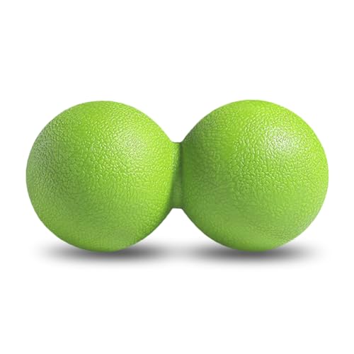 GOGO Peanut Massage Ball for Myofascial Release, Green Double Lacrosse Fascia Balls for Back Feet Trigger Point Therapy, Deep Tissue - color: Green