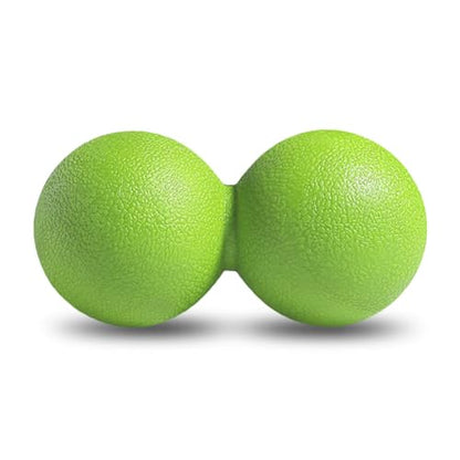 GOGO Peanut Massage Ball for Myofascial Release, Green Double Lacrosse Fascia Balls for Back Feet Trigger Point Therapy, Deep Tissue - color: Green