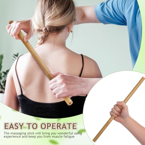 Massage Stick: Bamboo Massage Roller Stick - Full Body Massager Tool for Relax Muscles