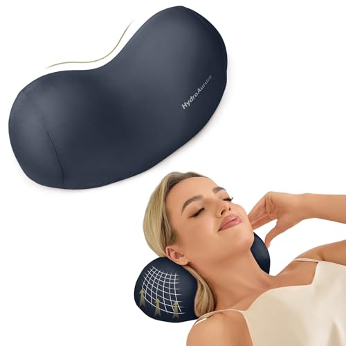 HydroAurum Cervical Neck Pillow, 100% Memory Foam Neck Roll Pillow for Neck and Shoulder Pain Relief, Orthopedic Support for Office Workers, Drivers & Yoga - color: Black