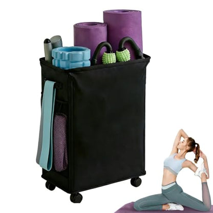Yoga Mat Holder, Gym Mats Storage Rack with Wheels