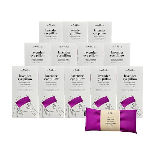 The Asli Co. Handmade Lavender Aromatherapy Berry Purple Eye Pillow, Packs of 12, Natural Soothing Scent for Promote Better Sleep Quality, Reduce Stress & Anxiety - color: Berry Purple