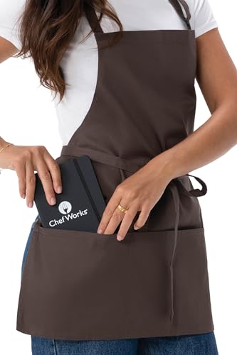 Chef Works Unisex Three Pocket Apron - color: Espresso