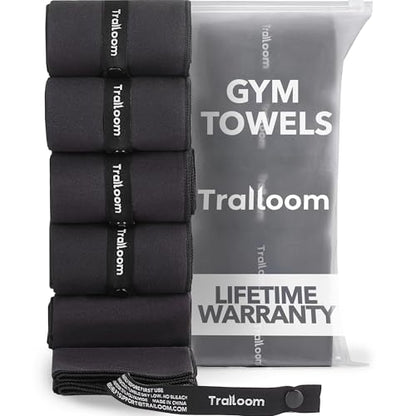Trailoom Microfiber Gym Towels, Quick Dry, Highly Absorbing, Odor-Free - color: Black