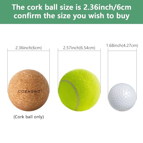 COENGWO Cork Ball Lacrosse Ball, Deep Tissue Muscle Tension Therapy Ball for Trigger Point Therapy, Muscle Soreness, Yoga Therapy, 2.4 Inch - size: 2 balls (2.4'') (No Bag)