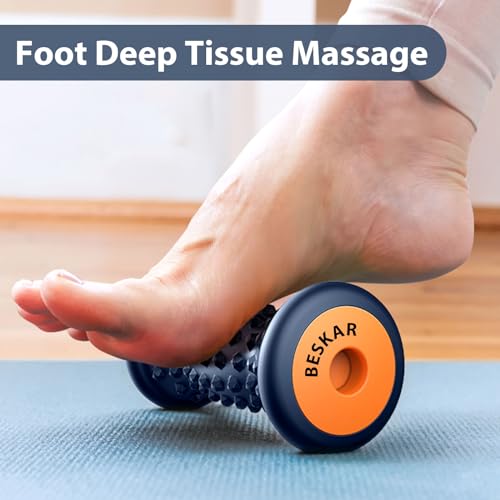 BESKAR Foot Massage Roller for Plantar Fasciitis Relief - color: Navy Blue