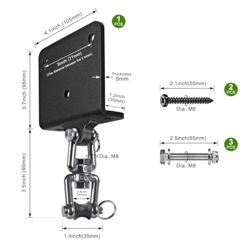 BeneLabel Heavy Bag Hanger for Punching Bag Beam Mount Hardware 360° Rotation Boxing Bag Ceiling Mount I-Beam Hanger for Hanging Heavy Punching Bags Wall Hangers - color: 360° Open-end clasps