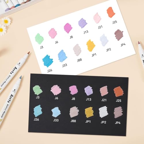 Arrtx 12 Colors Metallic Acrylic Paint Pens for Rock Painting, Extra Fine Tip Metallic Brush Marker for Rock Painting, Ceramic, Glass, Canvas, Mug, Wood, Easter Egg, Waterproof Paint DIY Crafts Making