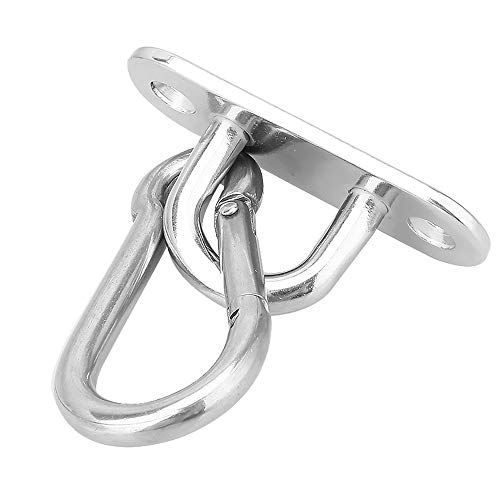 2 Set Heavy Duty Hanger, Swivel Carabiner Hammock Wall & Ceiling Mount Swing Hooks - Outdoor Exercise & Yoga - Stainless Steel