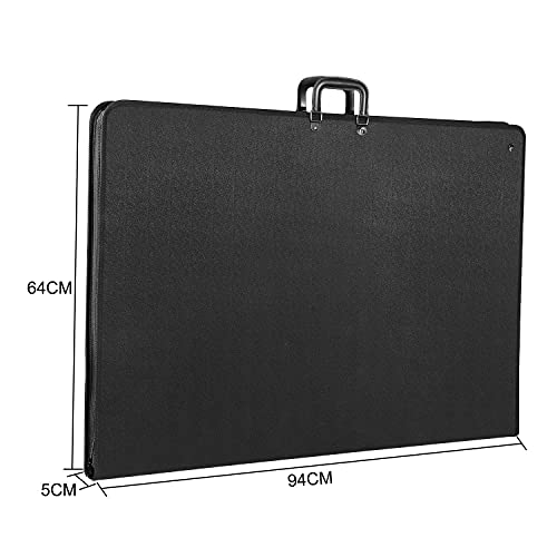 Professional Art Portfolio Case - 24 x 36 Inches - Light Weight & Durable - Shoulder Strap & Handle Options - Three Inside Pockets - Water Resistant - Documents Posters Monitors