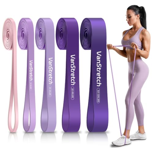 Resistance Bands for Working Out,5-Level Elastic Exercise Bands | Pull Up Assistance Bands Set for Men & Women, Stretch Bands for Exercise,Home Workouts,Fitness,Training & Physical Therapy - color: Purple