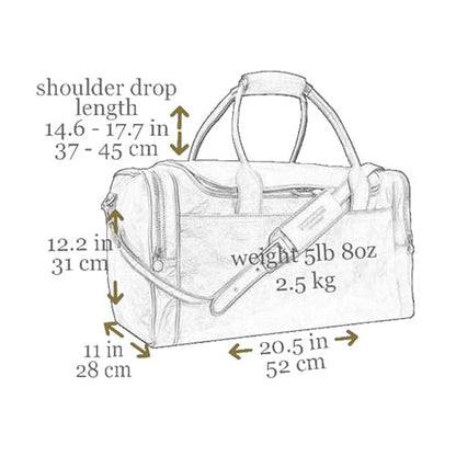 Time Resistance Leather Duffel Bag - Large Weekend Gym Travel Bag (Brown) - color: Brown