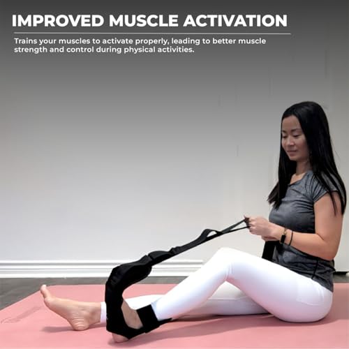 Foot and Calf Stretcher - Stretching Strap for Plantar Fasciitis, Achilles Tendonitis, Heel Spurs, Foot Drop, & Hamstring, Versatile Stretch Strap Used as Leg stretcher, Hamstring Stretcher and Foot Stretcher - color: Black