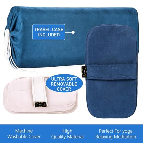 Yoga Bolster Pillow – Firm Rectangular Cushion for Restorative Yoga, Back & Hip Support, Meditation & Physical Therapy, Washable Cover with Carry Handle